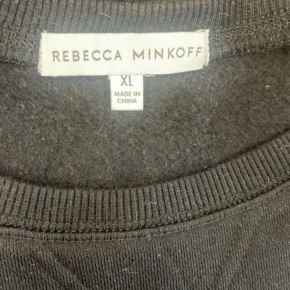 Rebecca Minkoff Janine Black Sweatshirt with Puff Sleeves XL - Picture 5 of 5